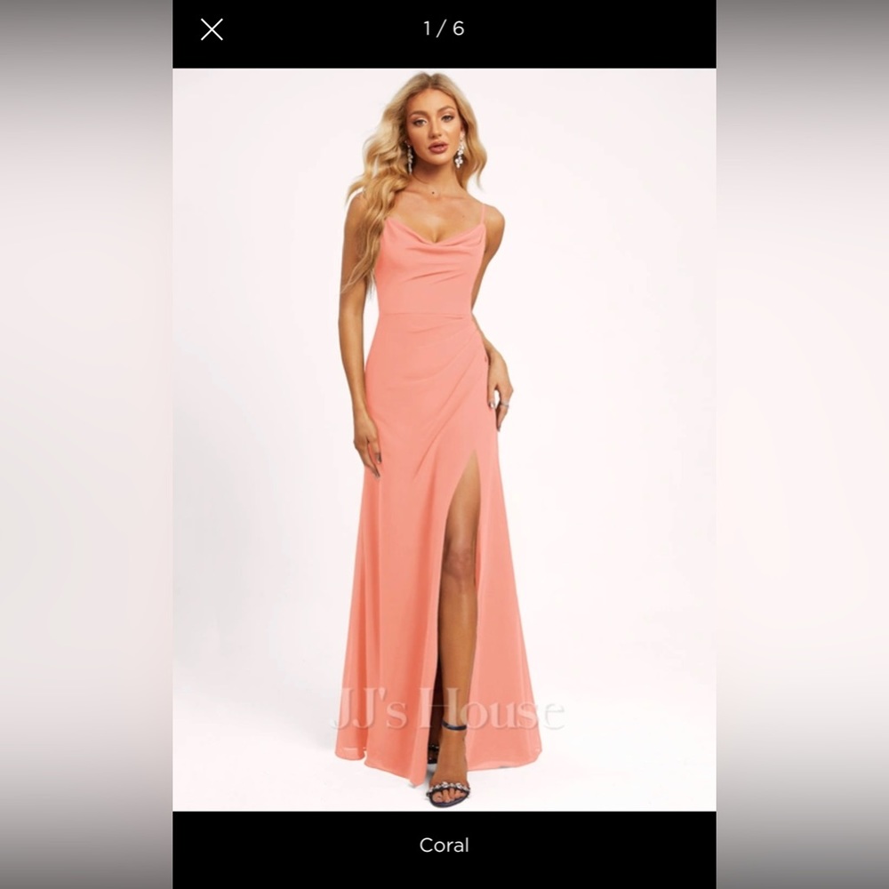 A-line Cowl Floor-Length Chiffon Bridesmaid Dress #288318 size 14